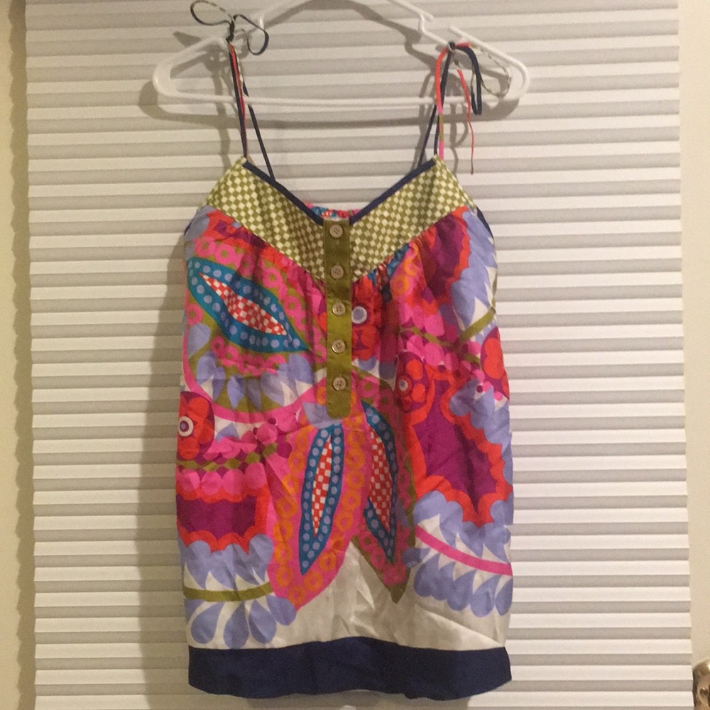 Silk multi-color Tibi top